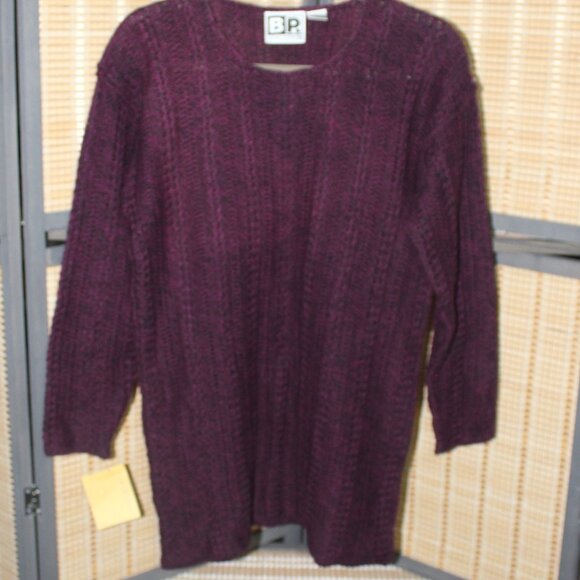 BP Nordstroms Mottled Magenta and Black Crew Neck Sweater - Picture 1 of 5